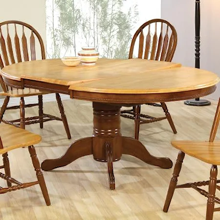 Large Round Pedestal Dining Table with Butterfly Leaf